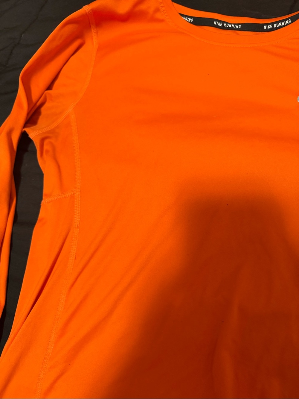 Nike Orange Long Sleeve Top with Black & Orange Trim Shorts - Picture 3 of 5